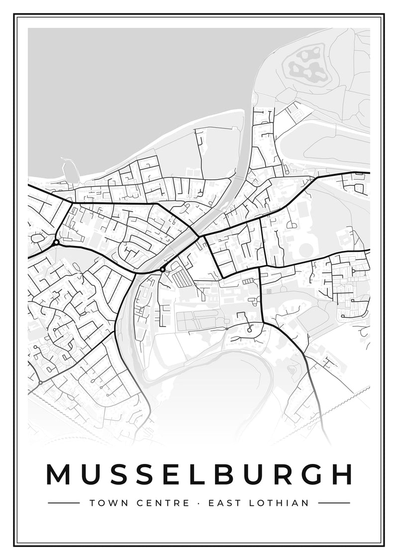 Musselburgh Town Centre Street Map Poster