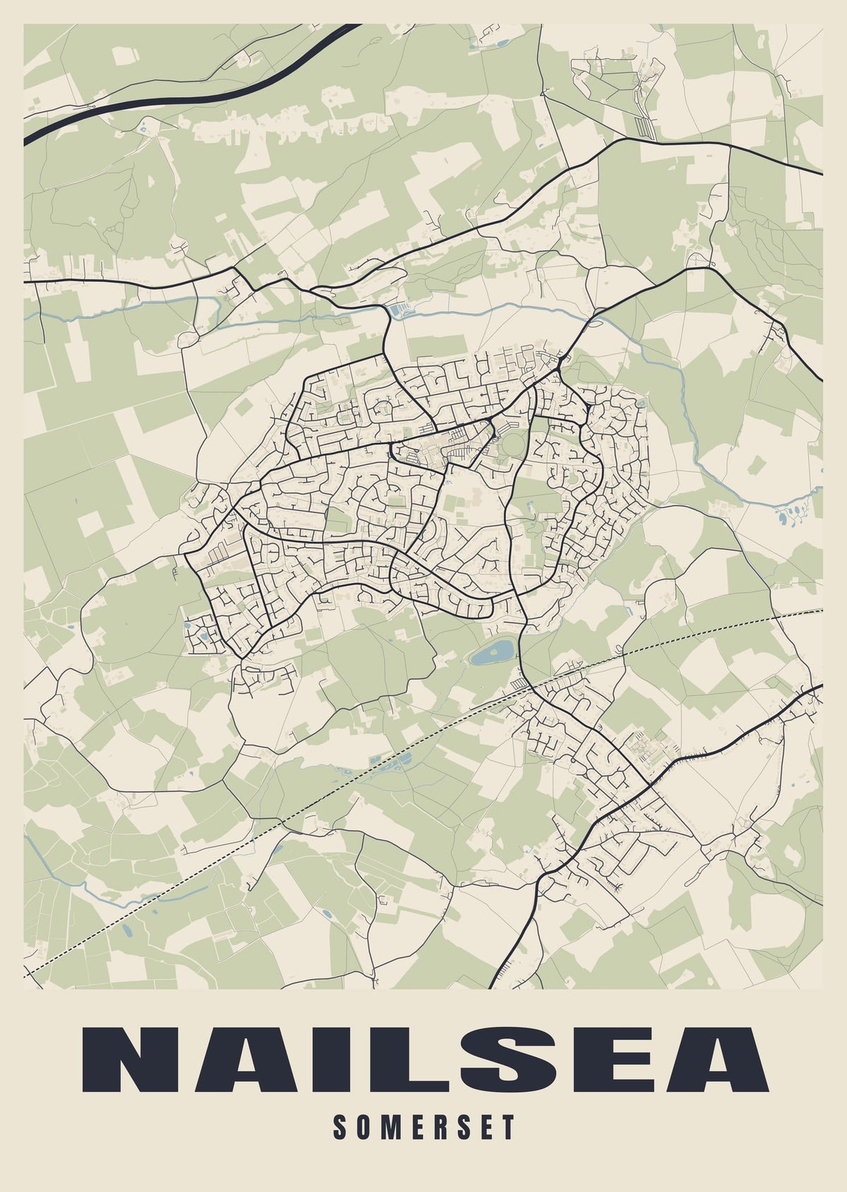 Street map poster of Nailsea, Somerset