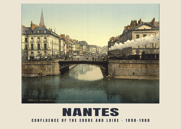 Confluence of the Erdre and Loire, Nantes — 1890–1900 · Vintage photochrom print