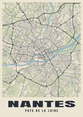 Street map poster of Nantes, Pays de la Loire