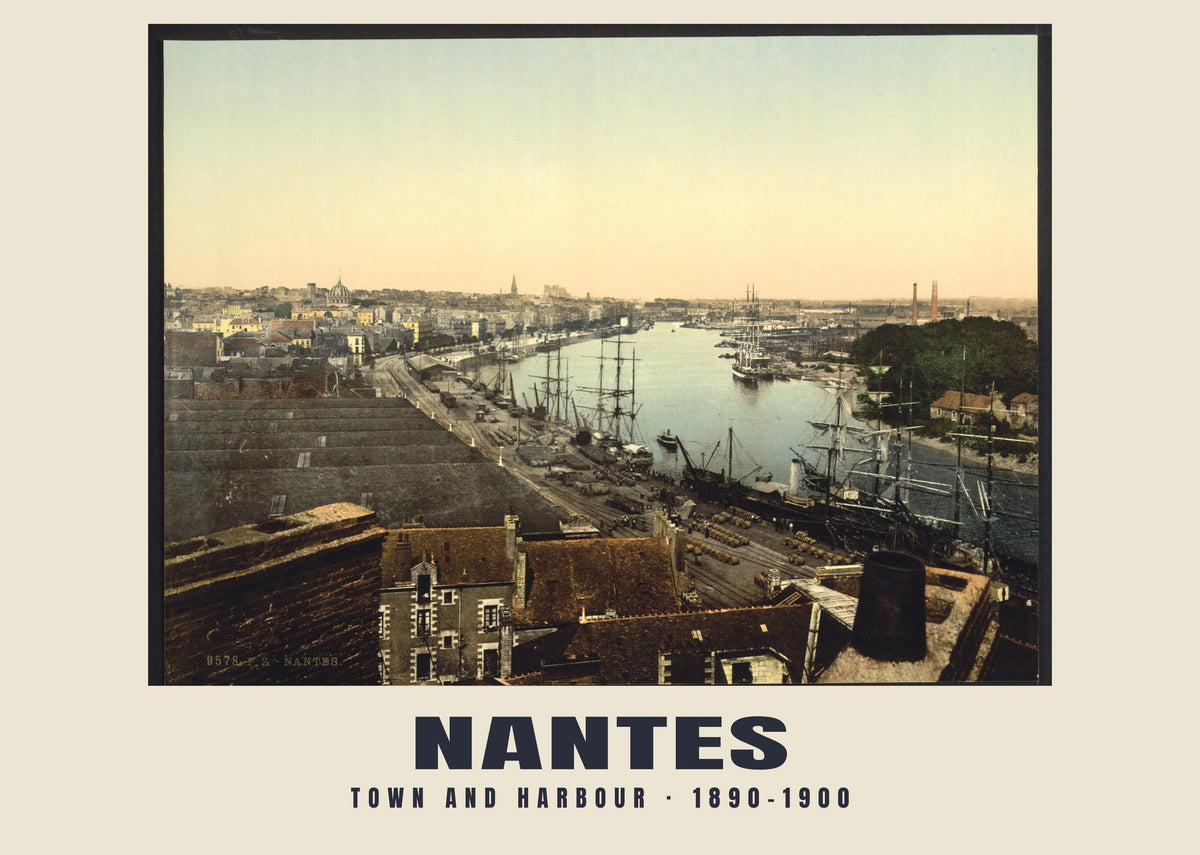 Town and Harbour, Nantes, 1890–1900 heritage photograph