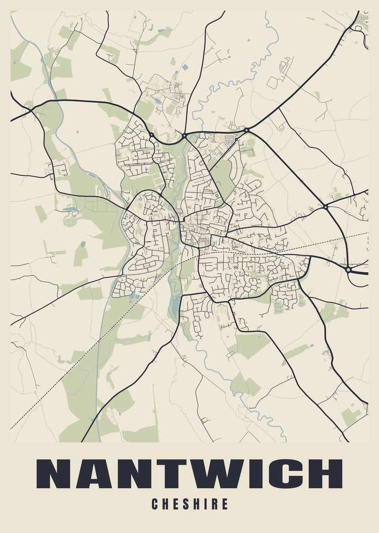 Nantwich Street Map Poster