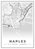 Street map poster of Naples city centre, Campania