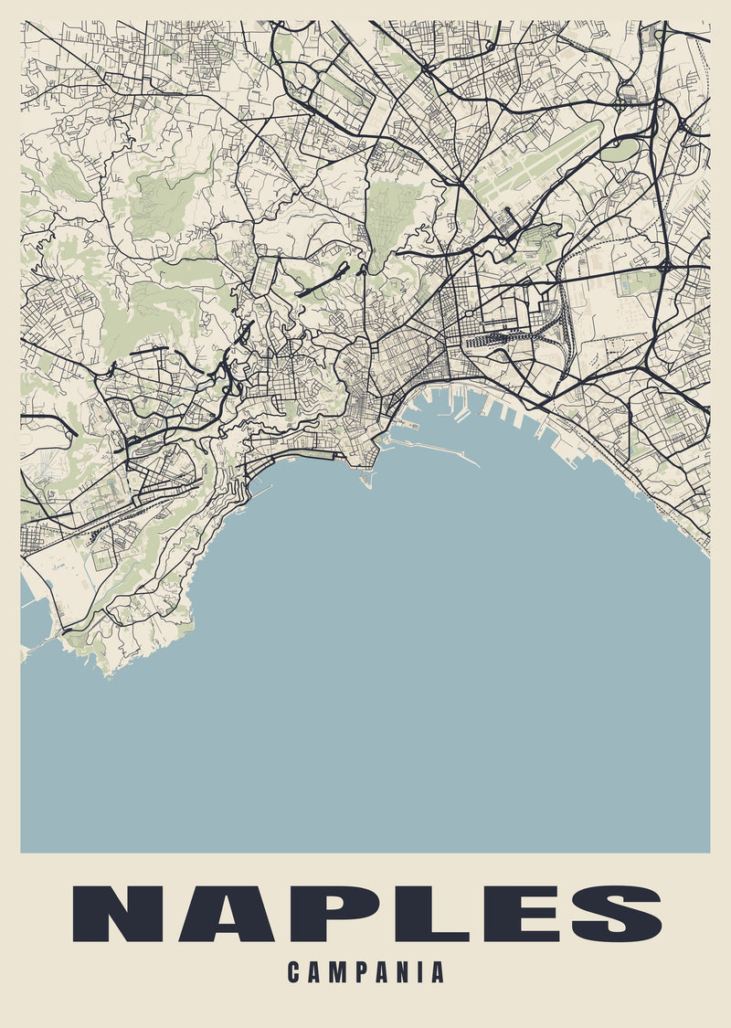 Naples Street Map Poster