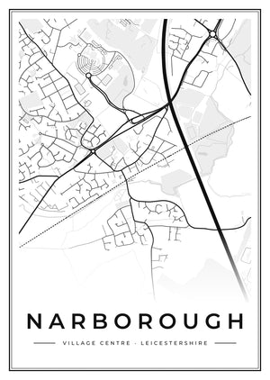 Narborough Village Centre Street Map Poster