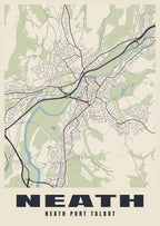 Street map poster of Neath, Neath Port Talbot