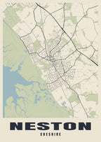 Street map poster of Neston, Cheshire