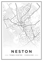 Street map poster of Neston town centre, Cheshire