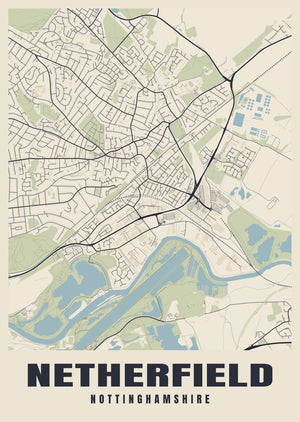 Netherfield Street Map Poster