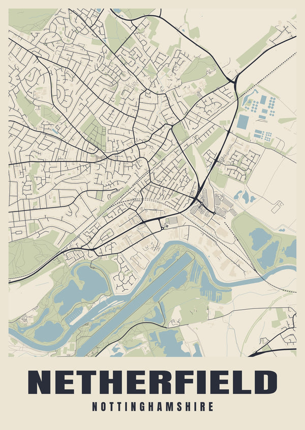 Netherfield Street Map Poster