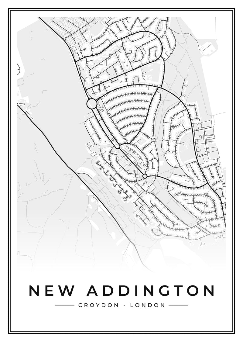 New Addington Street Map Poster