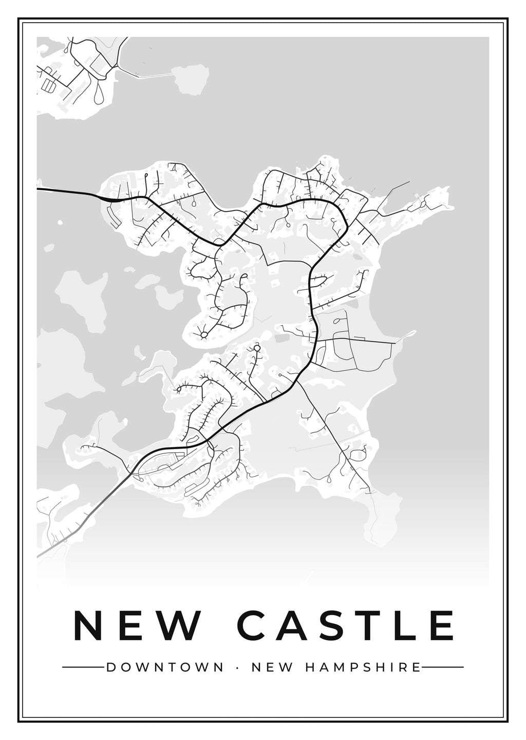 Street map poster of downtown New Castle, New Hampshire