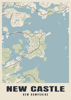 Street map poster of New Castle, New Hampshire