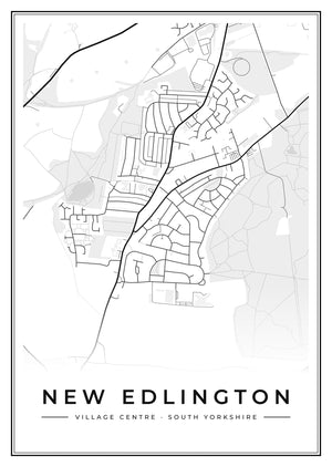 New Edlington Village Centre Street Map Poster