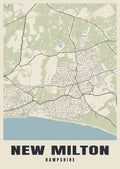 Street map poster of New Milton, Hampshire