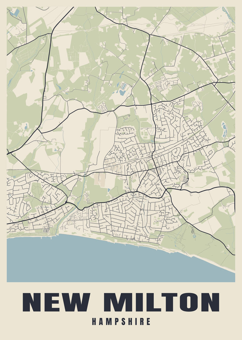 New Milton Street Map Poster