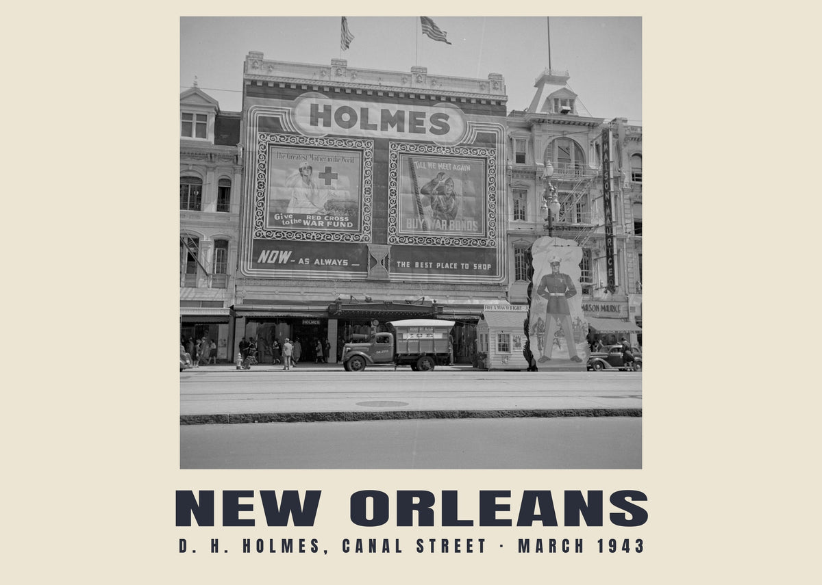 D. H. Holmes, Canal Street, New Orleans, March 1943 heritage photograph