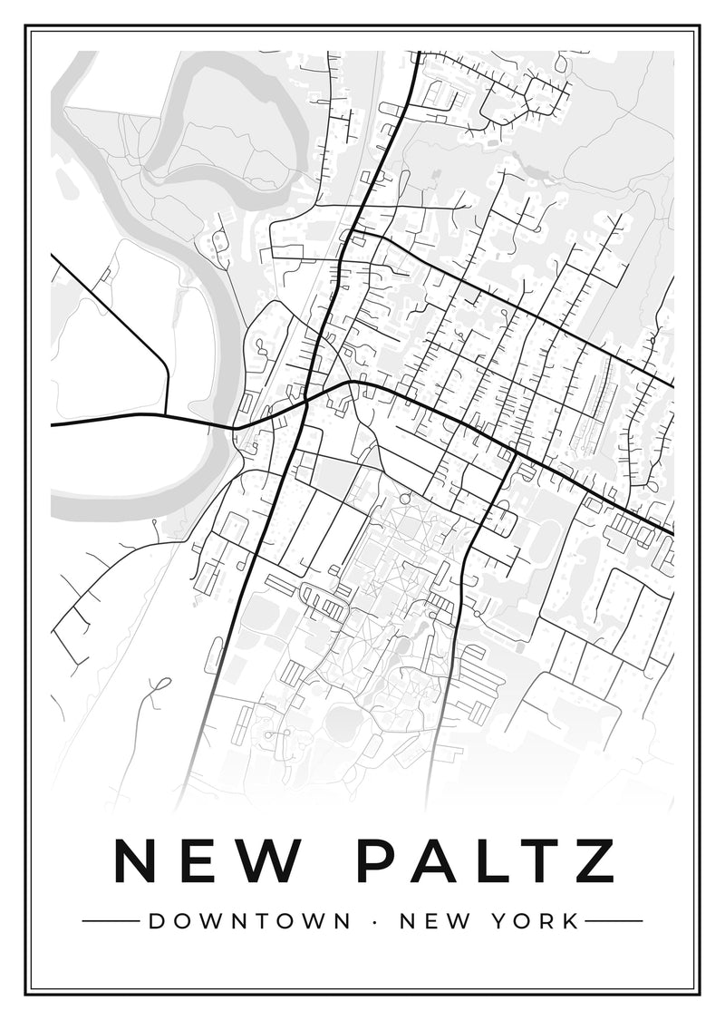 New Paltz Downtown Street Map Poster