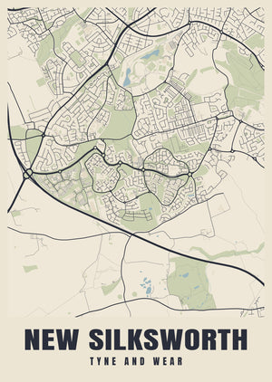 New Silksworth Street Map Poster