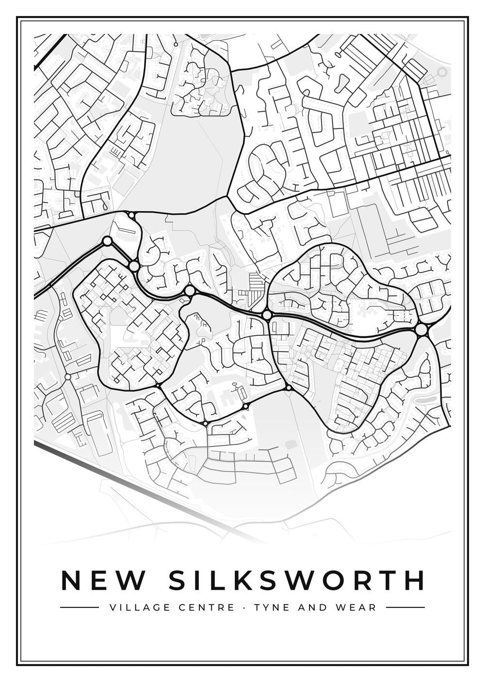 New Silksworth Village Centre Street Map Poster