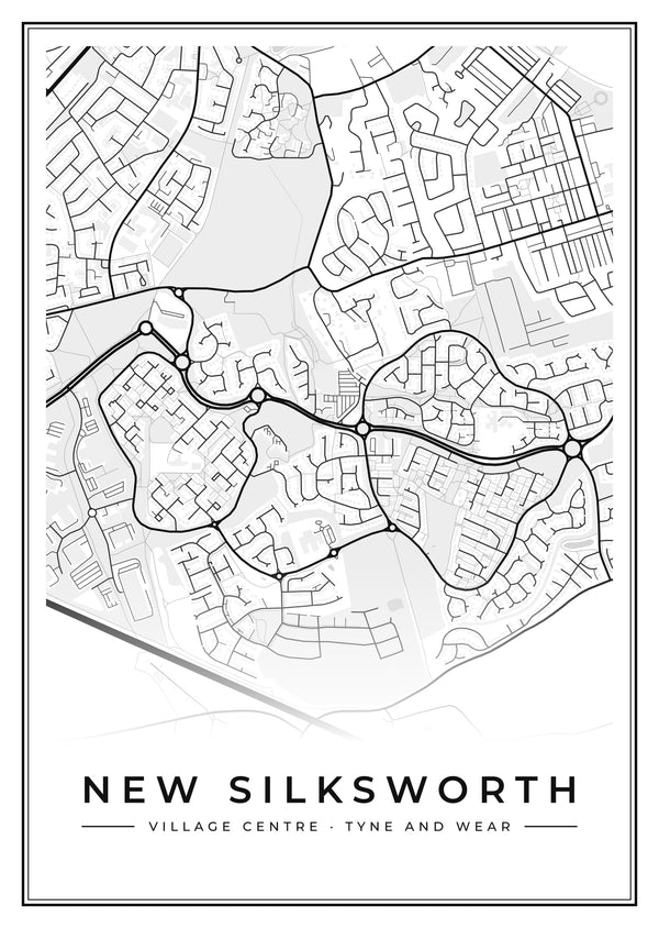 New Silksworth Village Centre Street Map Poster