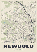 Street map poster of Newbold, Derbyshire