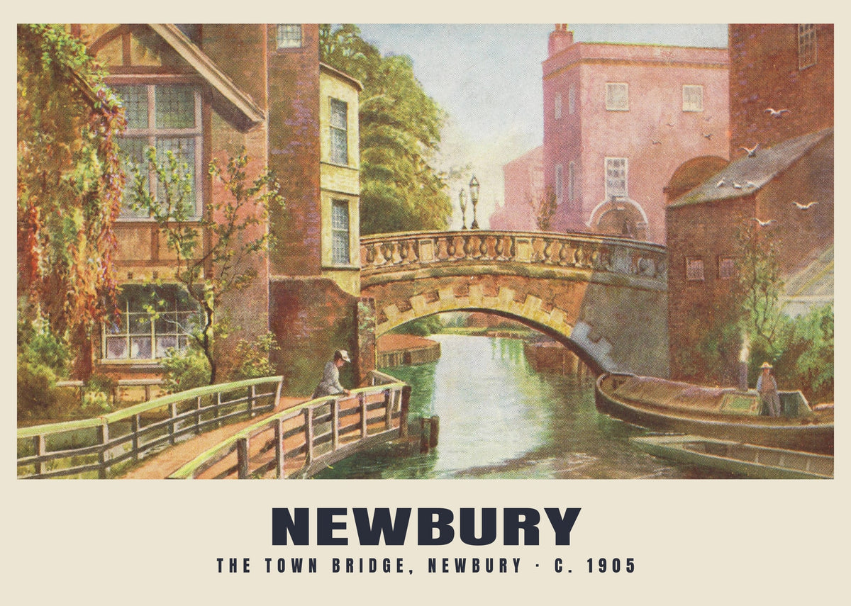 The Town Bridge, Newbury, c. 1905 heritage photograph