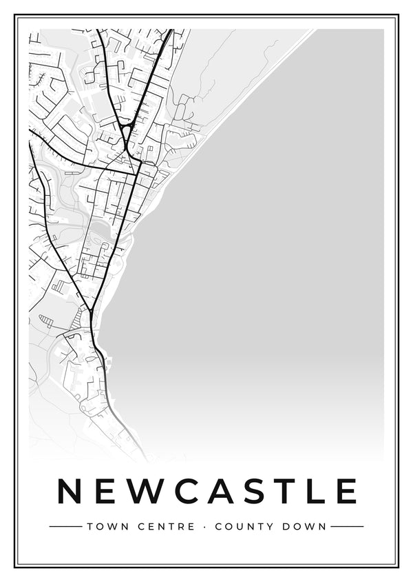 Newcastle Town Centre Street Map Poster
