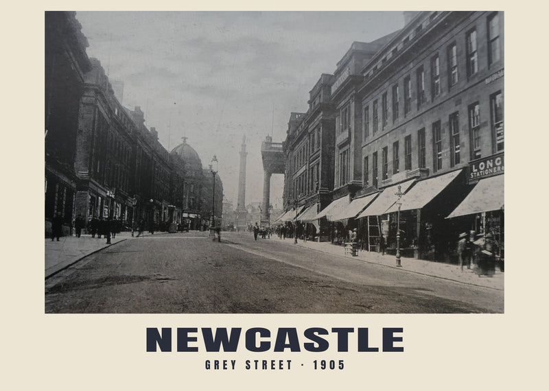 Grey Street, Newcastle — 1905 · Historic photograph print
