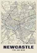 Street map poster of Newcastle, Tyne and Wear