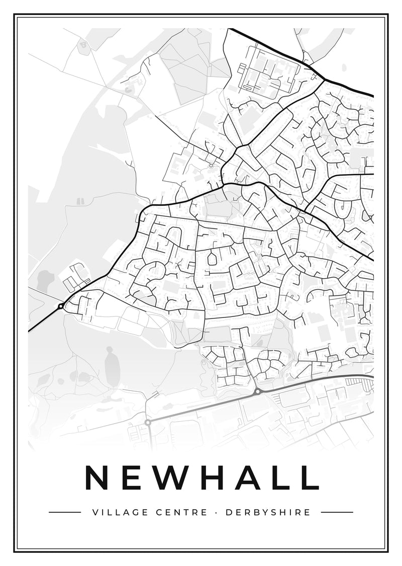 Newhall Village Centre Street Map Poster
