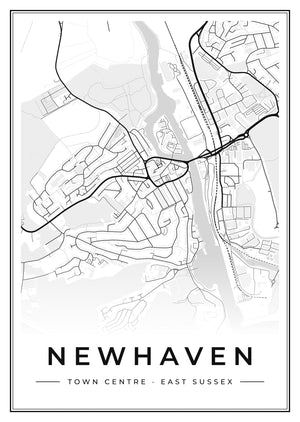 Newhaven Town Centre Street Map Poster