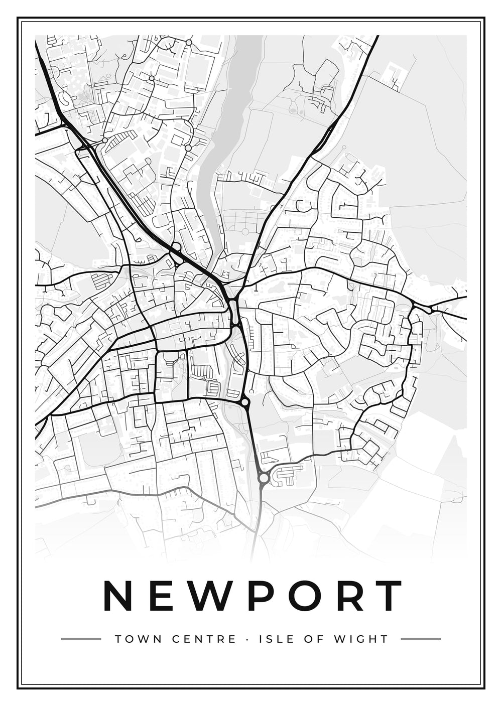 Newport Town Centre Street Map Poster