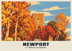 St Woolos Cathedral, Newport poster, Retro Railway style