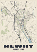 Street map poster of Newry, County Down