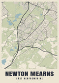 Street map poster of Newton Mearns, East Renfrewshire