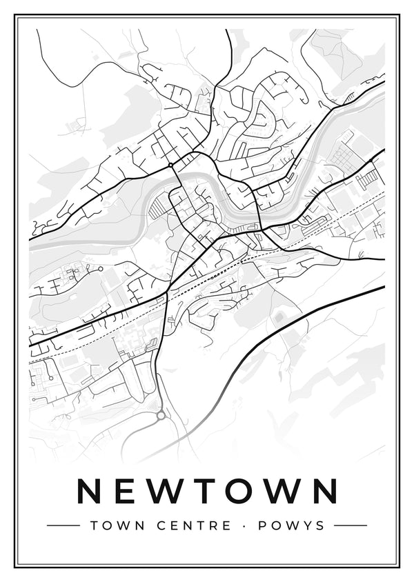 Newtown Town Centre Street Map Poster