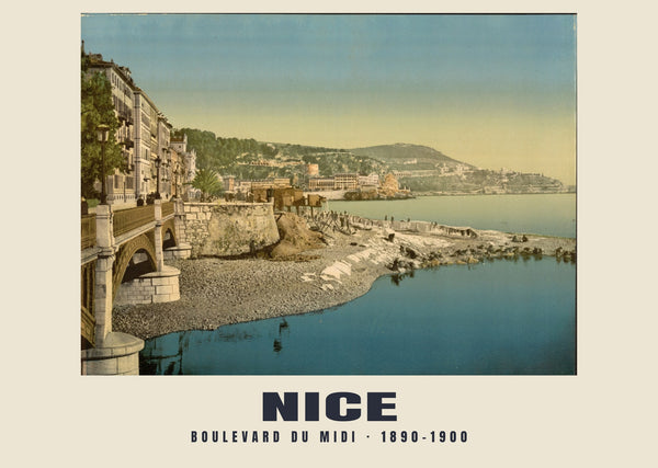 Boulevard du Midi, Nice — 1890–1900 · Vintage photochrom print