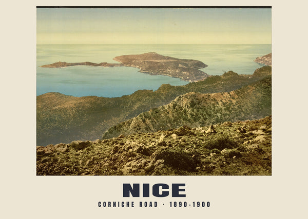 Corniche Road, Nice — 1890–1900 · Vintage photochrom print