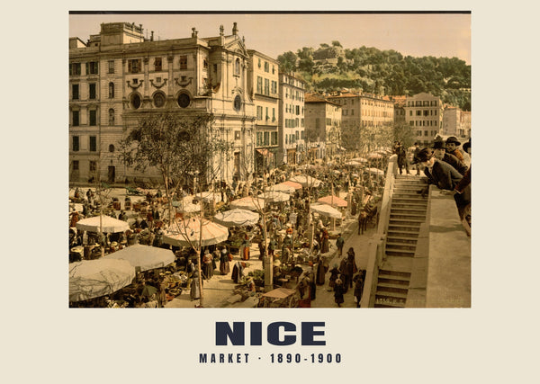 Market, Nice — 1890–1900 · Vintage photochrom print