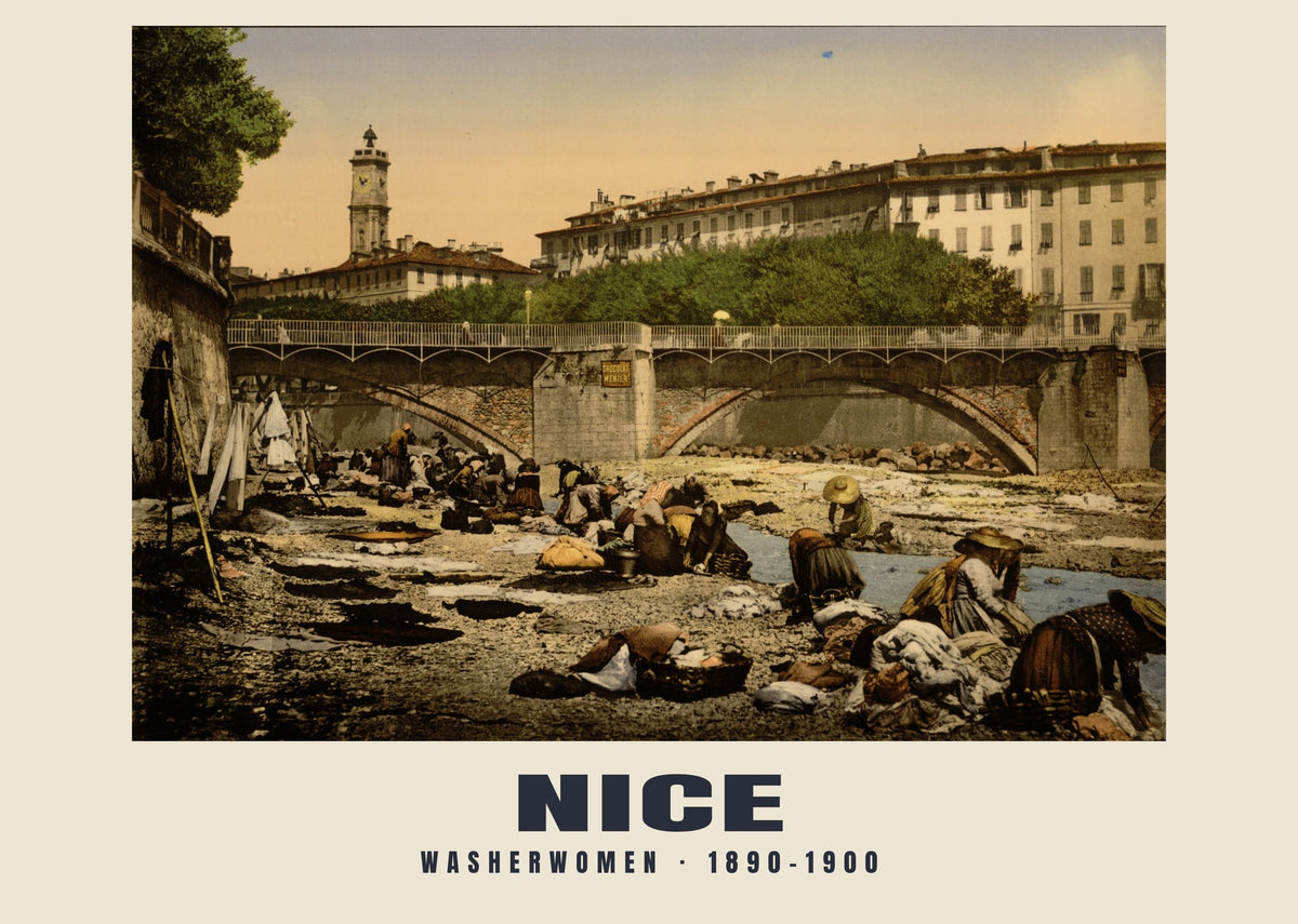 Washerwomen, Nice, 1890–1900 heritage photograph
