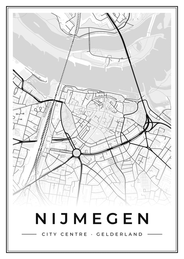 Nijmegen City Centre Street Map Poster