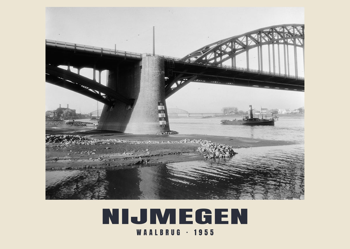Waalbrug, Nijmegen, 1955 — Historic photograph print