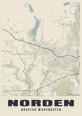 Street map poster of Norden, Greater Manchester