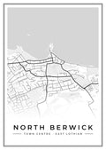 Street map poster of North Berwick town centre, East Lothian