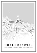 Street map poster of North Berwick town centre, East Lothian