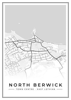 North Berwick Town Centre Street Map Poster