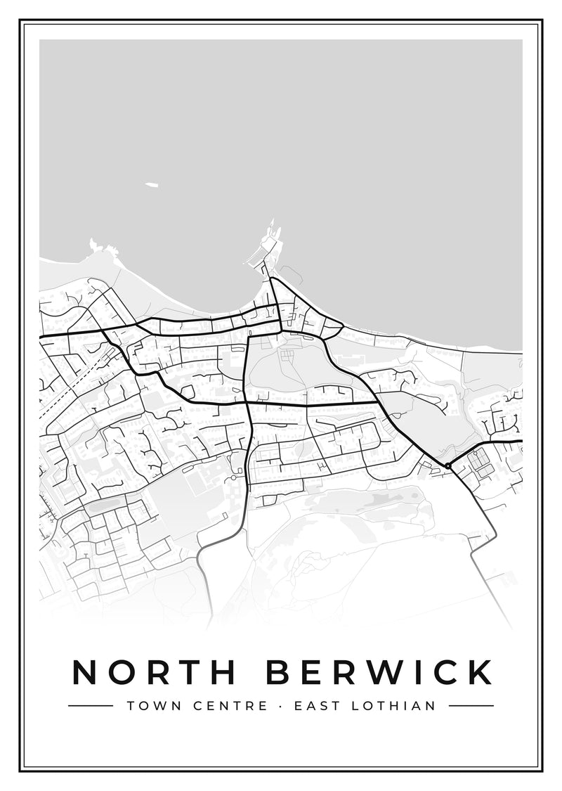 North Berwick Town Centre Street Map Poster