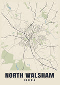 Street map poster of North Walsham, Norfolk