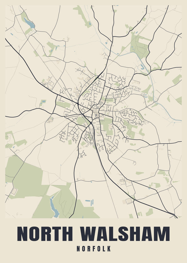 North Walsham Street Map Poster